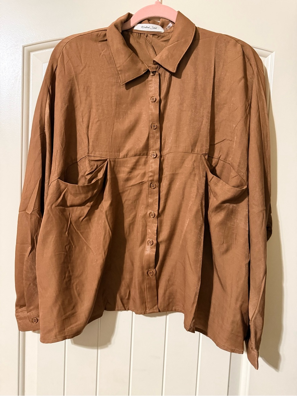 Relaxed Fit Button-Front Shirt NWOT
